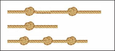 Kalle klipper ett rep i tre lika långa delar och gör likadana