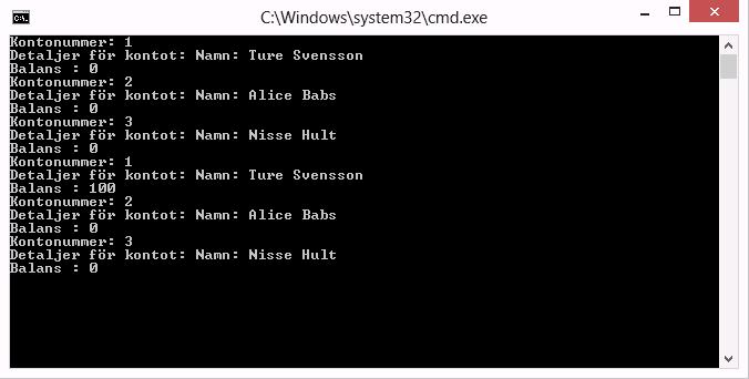 7 Program: using System; using System.Collections.Generic; using System.Linq; using System.Text; using System.Threading.