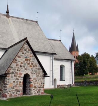 en mindre utbyggnad från långhuset Var alltid rakskuret mot