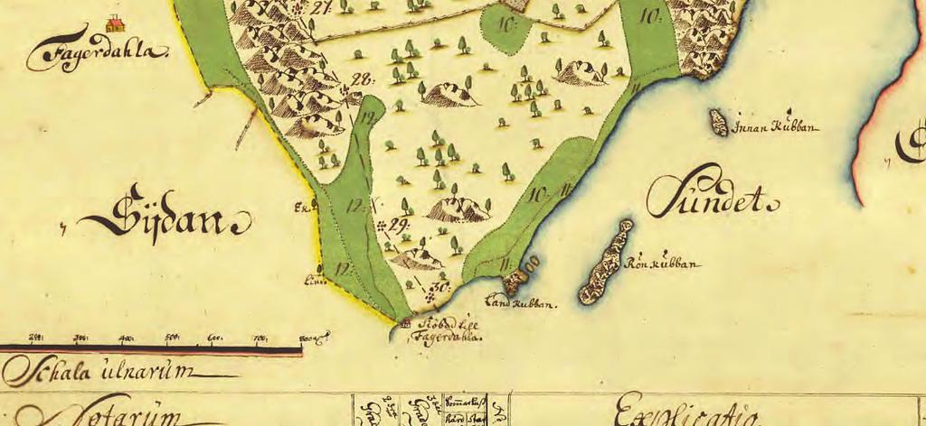 Fig. 8. Karta från 1709 över Fagerdala.