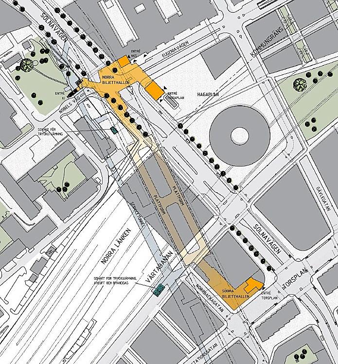 Servicetunneln kan komma att användas som arbetstunnel under byggskedet.