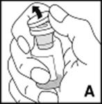 Anslut den förfyllda sprutan till den gängade adaptern för injektionsflaskor genom att vrida medurs (F). 9.