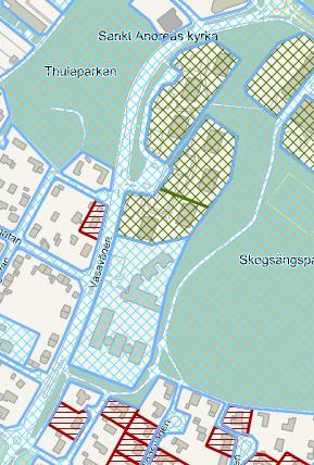 flerbostadshus av stadsdelen Skogsängen. I öst ansluter planområdet till Skogsängsparken. I syd ligger befintlig villabebyggelse av stadsdelen Skogsängen och friluftsområdet Vilsta.