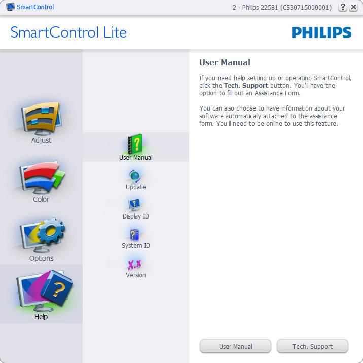 Kör vid start är valt (på) som standard. När avaktiverat startar inte SmartControl Lite och syns inte i aktivitetsfältet när datorn startas.