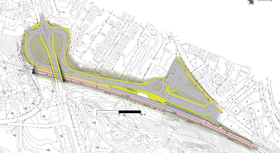 5 STUDERADE ALTERNATIV 5.3.1 Befintligt stationsområde Nedan visas dagens stationsområde i Strängnäs. Stationen har en sidoplattform och ett genomgående spår.