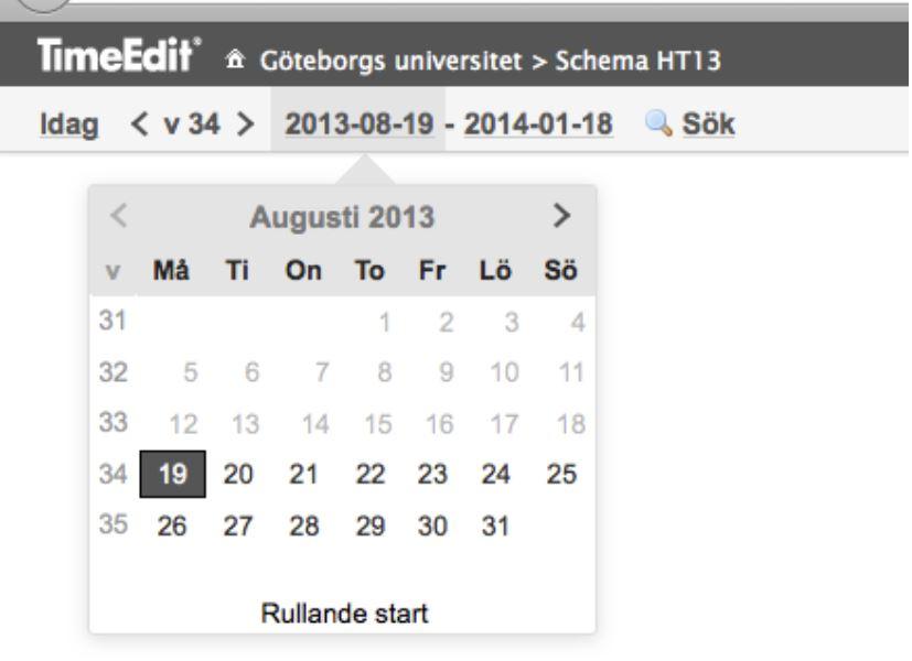 Vill du se hela terminsschemat, även de aktiviteter som redan inträffat, söker du bara fram datumen.