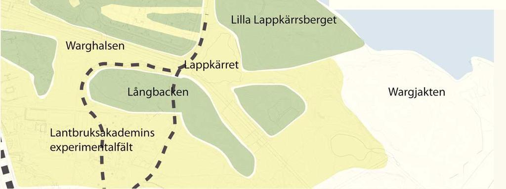 Berget öster om Lappkärret benämns numera Lilla Lappkärrsberget, i övrigt samma benämningar som tidigare.