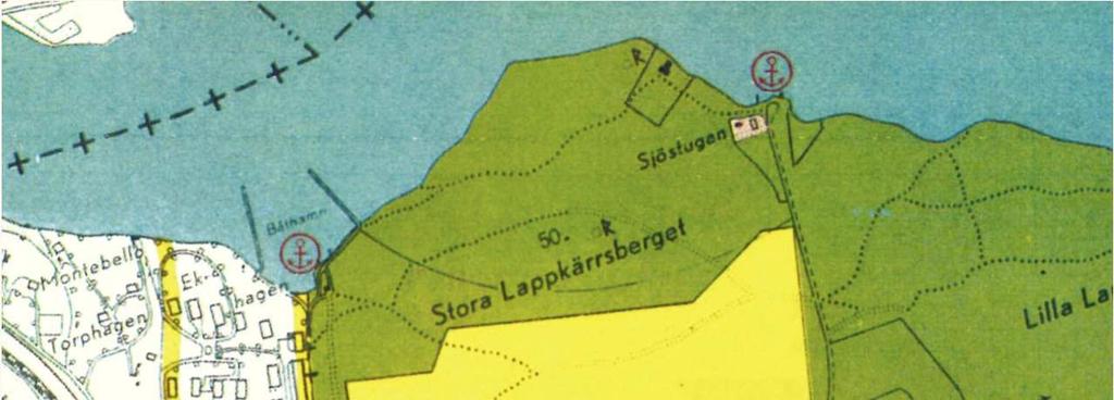 Vetenskap - Kartstudier År 1963: Dispositionsplan. Området för Lappkärrsberget redovisas som.