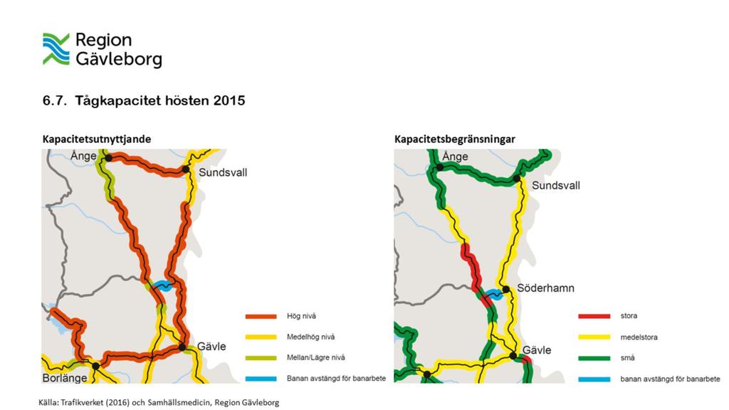 I Trafikverkets rapport Järnvägens kapacitet 2015 (2016:038) beskrivs kapaciteten i det svenska järnvägsnätet.