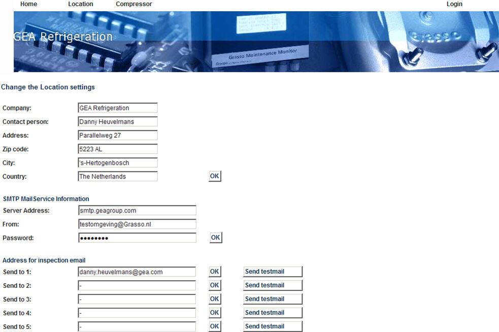 DRIFT GRASSO UNDERHÅLLSÖVERVAKARE MED WEBBGRÄNSSNITT Beskrivning av hemsida, "Compressor" Symbolförteckning för hemsidan, fliken "Compressor" T-discharge (1 default = 60 (2 Nedkylningstid (min)