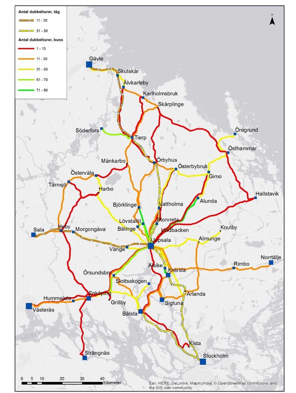 Strategi för regionbusstrafik i Uppsala län principer och linjetyper Figur 6.