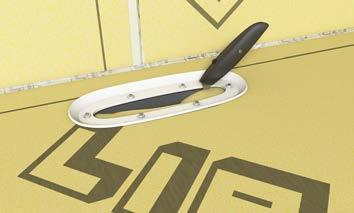 Applicera LIP Folielim på golvet för drygt en våd i taget med roller/lip Folielimspackel.