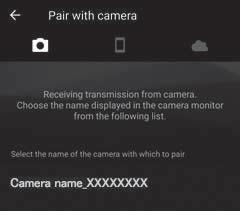 6 Smart enhet: På skärmen Pair with camera (Parkoppla med kamera) trycker du på kameranamnet.