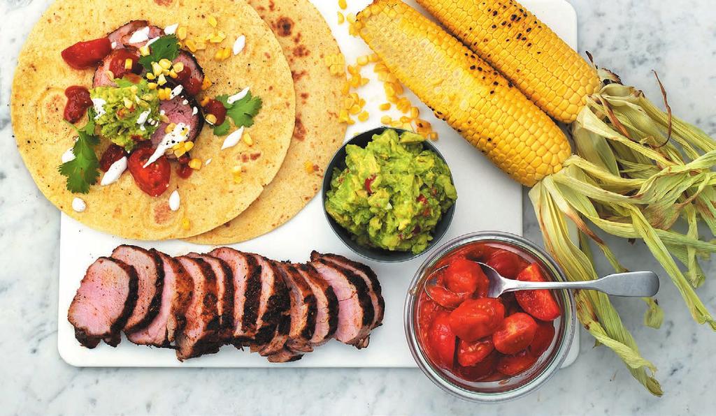 RECEPT 3 30 min 490 kcal/port Fett 39% Kolhydrater 33% Protein 28% Fläskytterfilé taco de lux Fläskytterfilé med mexikanska smaker.
