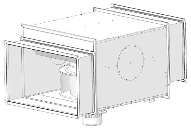 or flexible connection on the height H2/H3 (see dimensions).