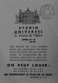 Studio Universel Efter första världskriget förändrades fysionomin avsevärt på Avenue de l Opéra.