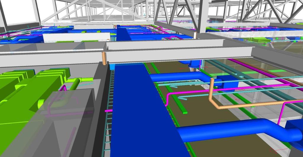 Modellerna har dels använts för att utföra kollisionskontroller och visualiseringar, men även för att planera produktionstidplaner för projektet, vilket kallas 4D BIM som nämns i kapitel 3.