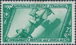 Detta italienska frimärke som avbildar Peterskyrkan i Vatikanen gavs ut 1933. den lilla staden Predappio i regionen Emilia-Romagna i nordöstra Italien, cirka sju mil väster om Rimini.