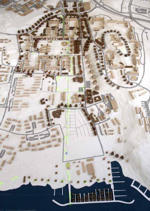 MODELLFOTO - STADSBYGGNADSIDÉ Efter dialogen byggdes en modell av förslaget till stadsbyggnadsidé.