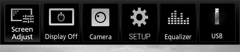 Inställningar Inställningar Inställningar för bildskärmen Du kan justera bildkvaliteten på videoskärmen. 1 Tryck på knappen [FNC]. hhpopup-menyn visas. 2 Tryck på [Screen Adjust.