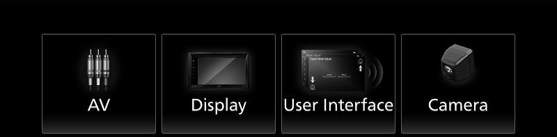 ON / OFF (standard) Bilder kan bara matas ut från källan AV IN och USB (videofil). Om visning av backkamerans bild väljs när AV-IN-källan spelas upp, matas ingen bild ut från AV OUTPUT-anslutningen.