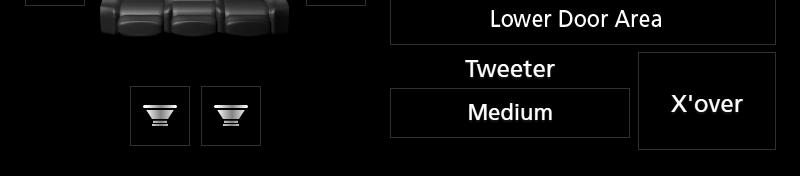 Ljudkontroll Tweeter (endast för främre) Du kan ställa in diskanthögtalaren när du väljer främre högtalare. Ingen/liten/mellan/stor X over Visar skärmen för inställning av högtalarnas delningsfilter.