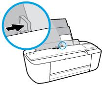 Lägg i en bunt med fotopapper längst till höger i inmatningsfacket med den korta sidan nedåt och utskriftssidan uppåt och