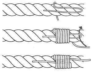 Nr Benämning Diameter mm Förpackning Längd m C0008-0150-NÅL Taglingsgarn vaxat med nål 1,5 Styck 20 C0011-0100-NÅL Taglingsgarn vaxat med nål 1 Styck 30 Tagling av lina Tagling är en metod att hindra