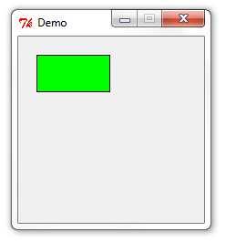 from graphics import * win = GraphWin('Demo') r = Rectangle(Point(20,20),Point(100,60)) r.setfill('green') r.