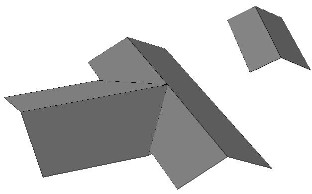 Höjdsättning av polygoner för 3D-modeller Exempel på höjdsatta tak