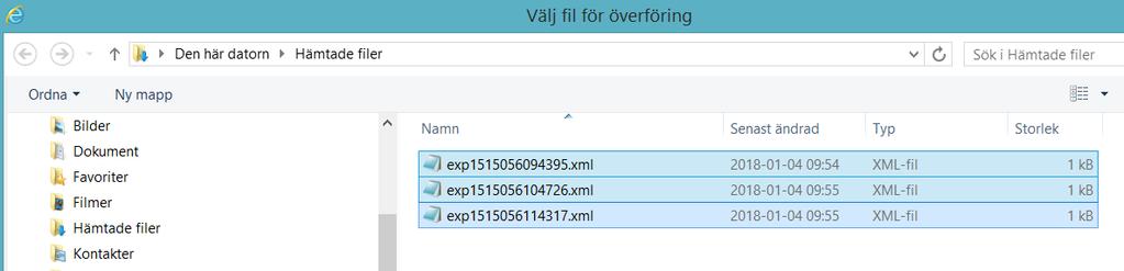 Importera fakturaunderlag Klicka på importera-symbolen för att importera en fil som du sparat på din dator (för närvarande kan du bara importera