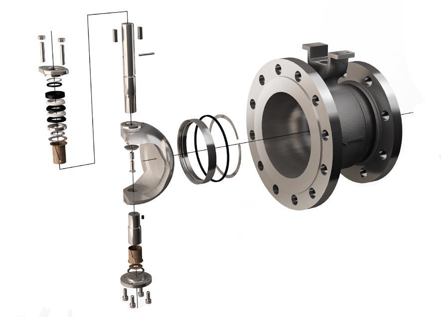 4408/CF8M 02, 0A, 0B 7 1 Planpackning Grafit 02, 0A, 0B 8 1 Låssegment EN1.4436 02, 0A, 0B 9 1 Lagerskål EN1.4460 02, 0A, 0B 1 Tryckfjäder EN1.