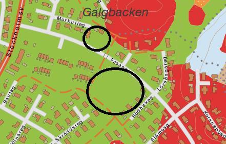 Kv. Björkängen, Vårgårda PM Geteknik 151123 Figur 1, utdrag ifrån SGU s jrdkarta. Ungefärligt mråde är markerat med svarta cirklar.
