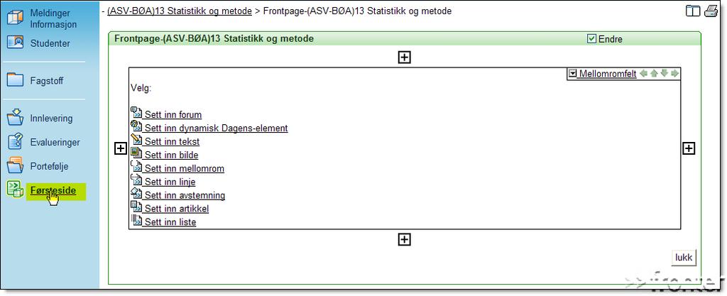 Startsida lägg till verktyget Detta verktyg läggs till på samma sätt som alla andra verktyg.