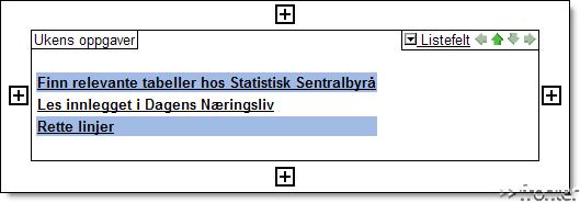 Sådana objektslister kan man sätta in i en