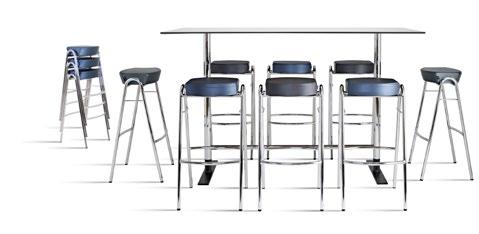 Seat in compression moulded wood and moulded cold foam upholstered in standard or c.o.m. Stackable. Rekommenderade standardtyger, klicka här: Recommended standard, click here: Barpall Barstool Art.no.