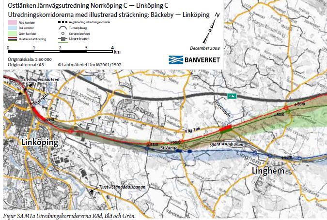 2 Bakgrund 2.1 Tidigare utredningar År 2003 genomfördes en förstudie och år 2010 färdigställdes en järnvägsutredning för Ostlänken (benämns järnvägsutredning JU 2010 i denna rapport).