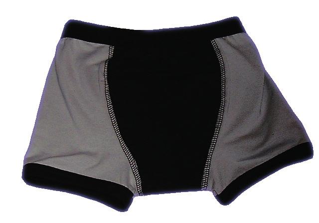 Inkoskydd flergångs abs byxa Boxer Svart Grå Heinex AB Tvättbara boxershorts med fastsytt inlägg. et i grenen av polyuretan. Det absorberande fastsydda inlägget är av viskos och polyester.