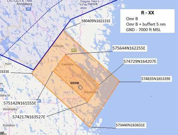 Område B Kustnära område, delvis stadsmiljö Forskning, utveckling/test och certifiering av system för: Miljöteknik i kustnära område Räddningstjänst i kustnära områden Spårburen