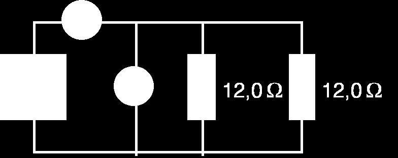 15. Vad visar amperemetern i kretsen nedan? 16. Fyra ledningar är sammankopplade i en punkt P. Beräkna strömmen I till storlek och riktning. 0,9 I P 1,9 2,3 17. mperemetrarna 1 och 2 visar 7,0 m resp.
