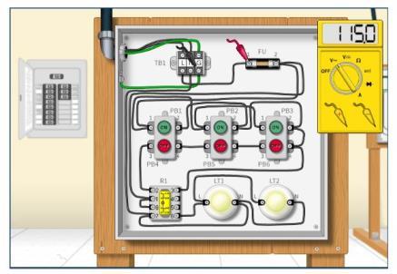 Läromedel medföljer. Felsökningsprogram Elteknik Felsökningsprogrammet är anpassat för elever på gymnasienivå och tar upp vanliga fel inom elektriska kretsar såväl som PLC styrda system.