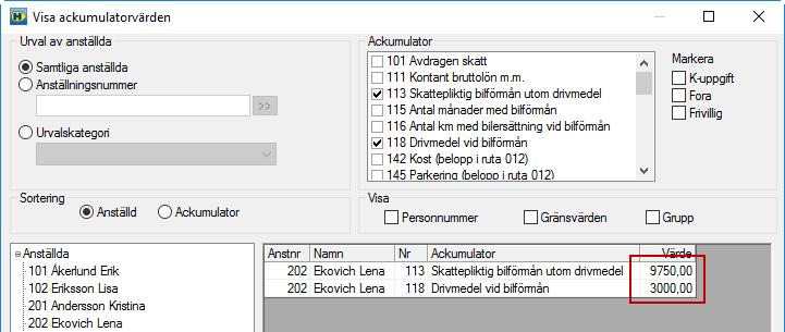 För korrekt avstämning ska eventuella värden i ackumulator 111, som inte är underlag för sociala avgifter räknas bort, annars har du ett för högt värde i ackumulator 111 i jämförelse mot ruta 50