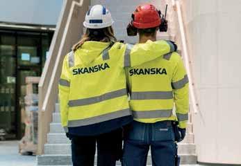 Skanska Årsredovisning 2017 Förvaltningsberättelse 71 Skanskas fem fokusområden inom hållbarhet inklusive hållbarhetsområden identifierade genom väsentlighetsanalysen Arbetsmiljö Etik Grönt byggande