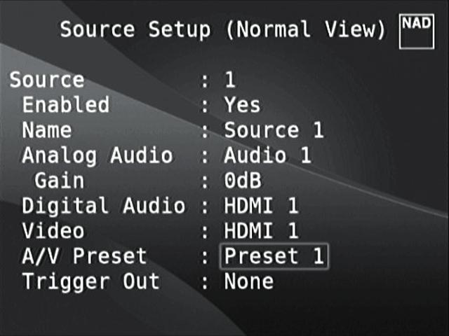 HUR DU ANVÄNDER M17 SETUP MENY 6 Vid A/V Presets sedan, ställ in Preset: 2 till följande alternativ - använd [R/T] för att välja Yes eller No och tryck på [ENTER] för att bekräfta valet och flytta