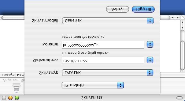 Nätverksutskrift från Macintosh g (Mac OS X 10.2.4 till 10.3.