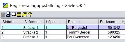 Radiokontroller registreras på samma sätt som i individuell tävling. Knyt radiokontroller till klasser behandlas sträckvis.