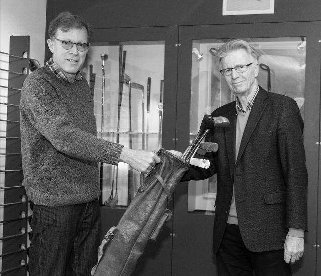 Robert Sagers klubbor får bästa platsen i museet R O B E R P E R S S O N Robert Sagers bag är på plats i Svenska Golfmuseet i Landskrona.