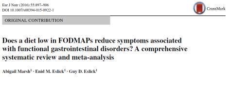 Guidelines FODMAPs The low FODMAP diet requires the expert guidance