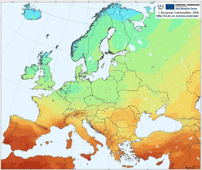 Energy Pay-Back Time of Multicrystalline Silicon PV Rooftop Systems Geographical Comparison (Source: Fraunhofer