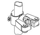 Open the clamp that is secured to the frame tubing so that the clips come closer to each other. 1. Open the clamp that is secured to the frame tubing so that the clips come closer to each other. 2.